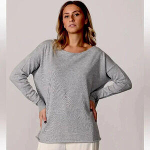 Cashmere silk blend cardigan sweater back buttons made in Italy neutral sweater